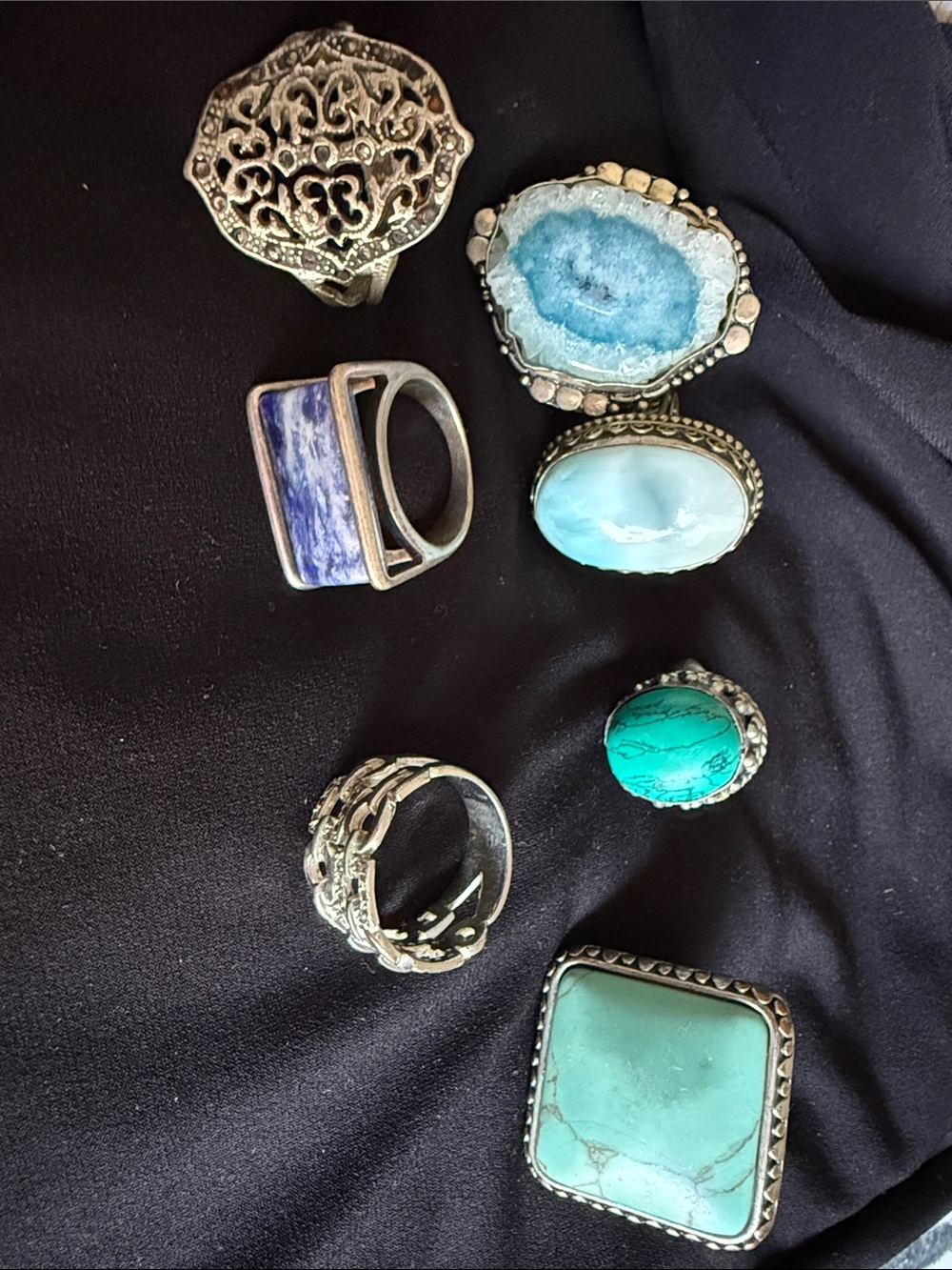 Turquoise & Blue Stone Statement Rings - Women Jewelry
